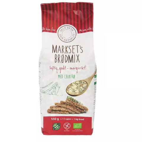 Marksets brødmiks, chia, glutenfri, 550g, Levekraft