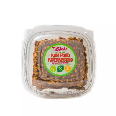 Raw Food Knekkebrød Tomat og Urter, 140 g, Tilstede Mat og Mer