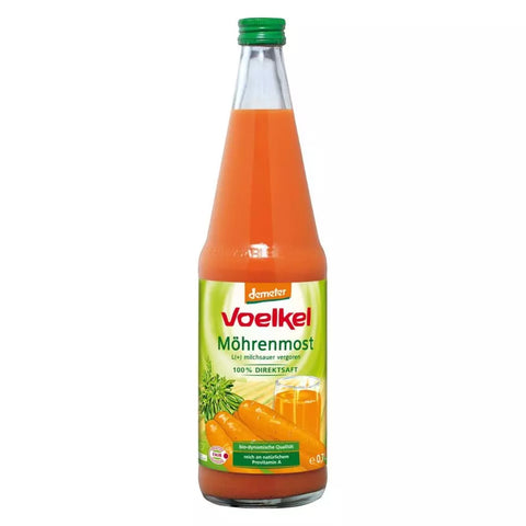 Gulrotjuice, melkesyregjæret, 0,7L, Voelkel